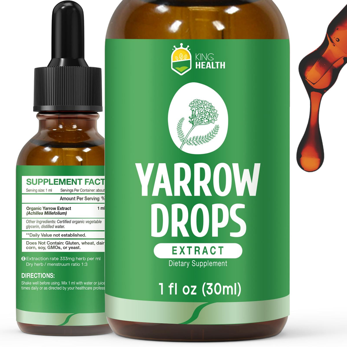 Yarrow tincture bottle close-up