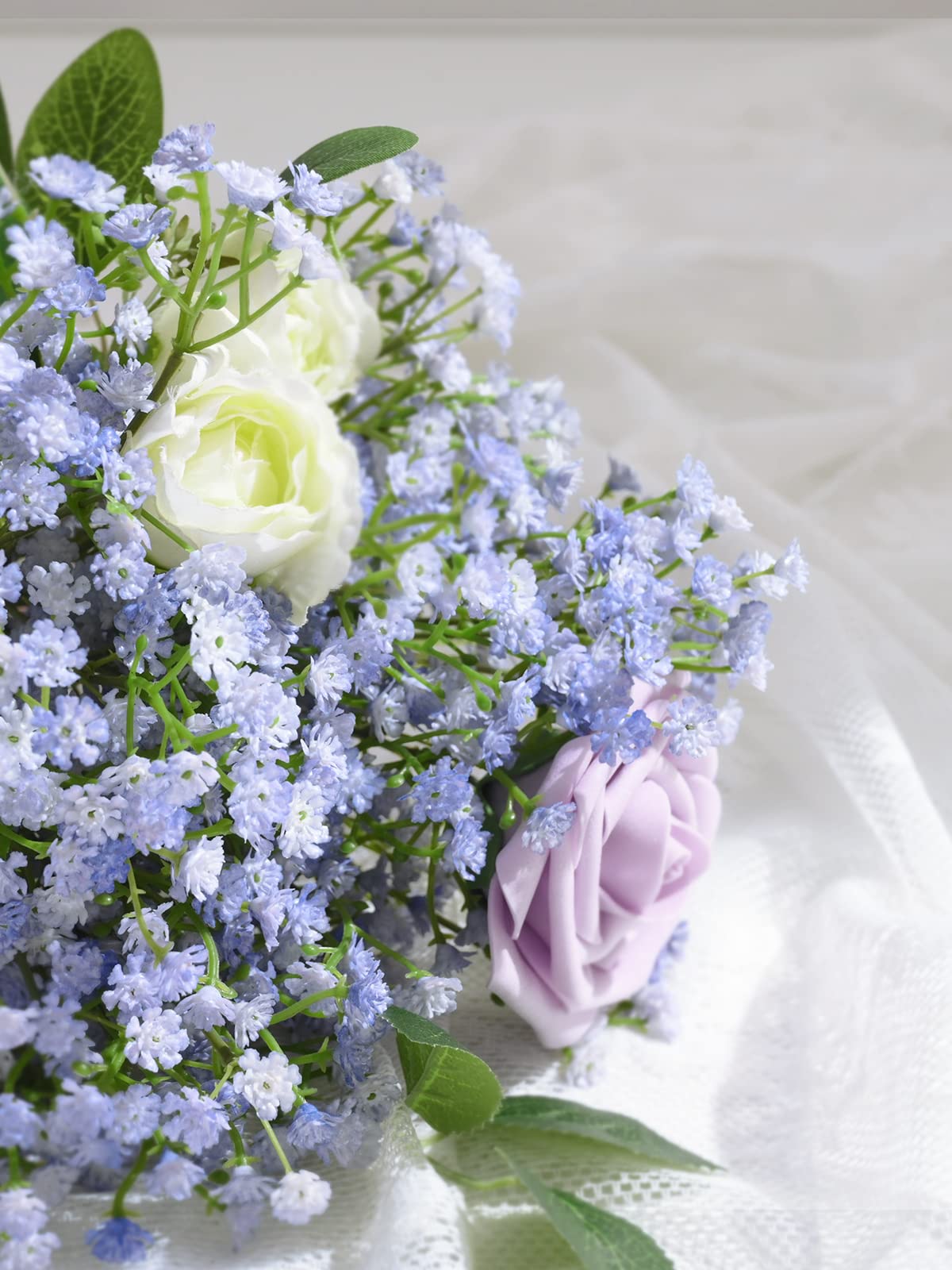 Yastouay blue baby's breath artificial flowers set of 12 stems