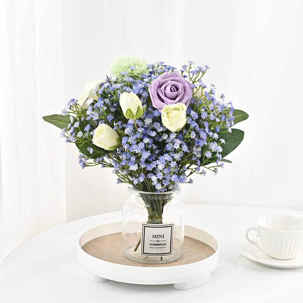 Blue baby's breath artificial flowers arranged for bouquets