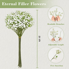 White baby's breath artificial flowers arranged for decor