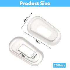 20 pairs of silicone eyeglass nose pads