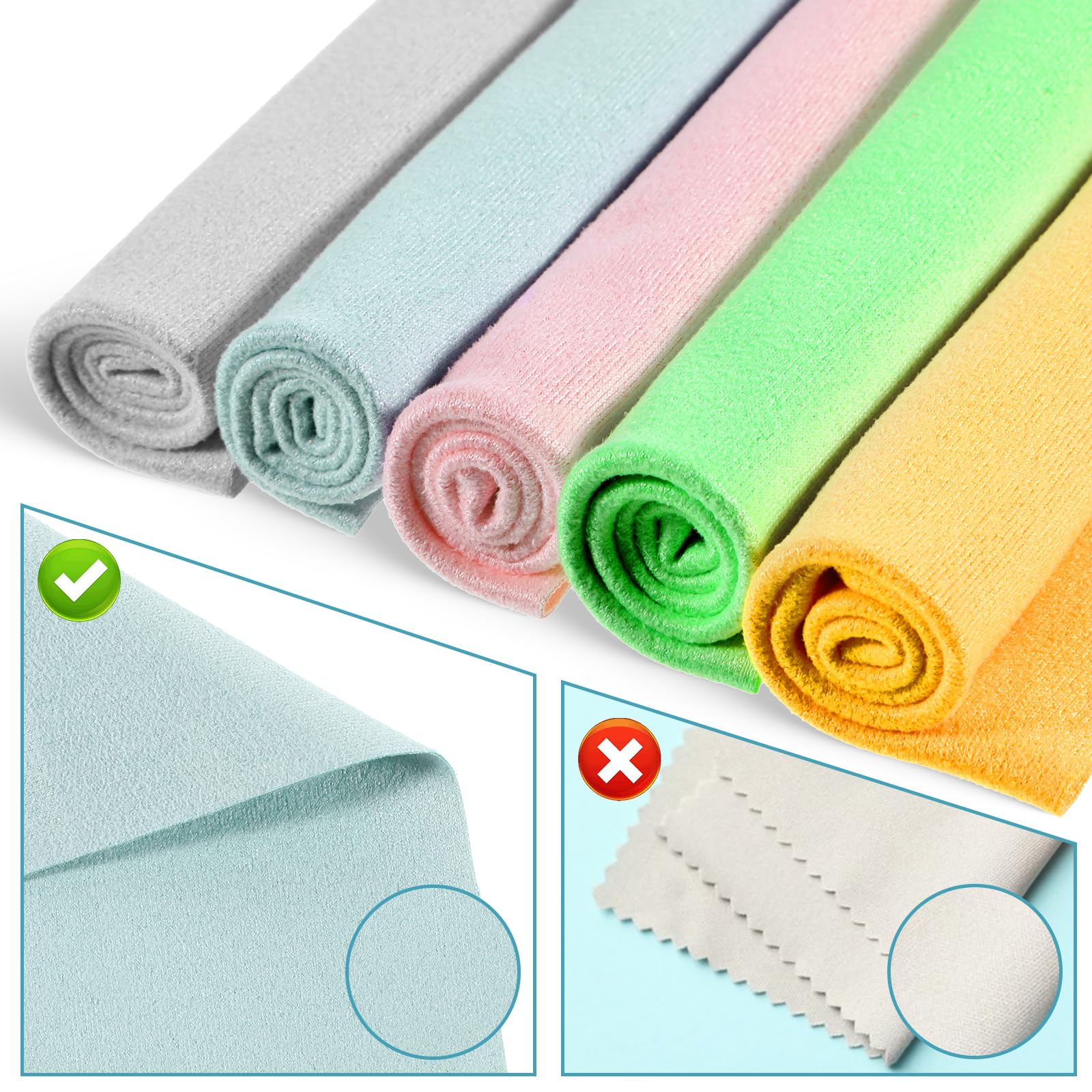Orange YBEATY microfiber eyeglass cleaning cloth