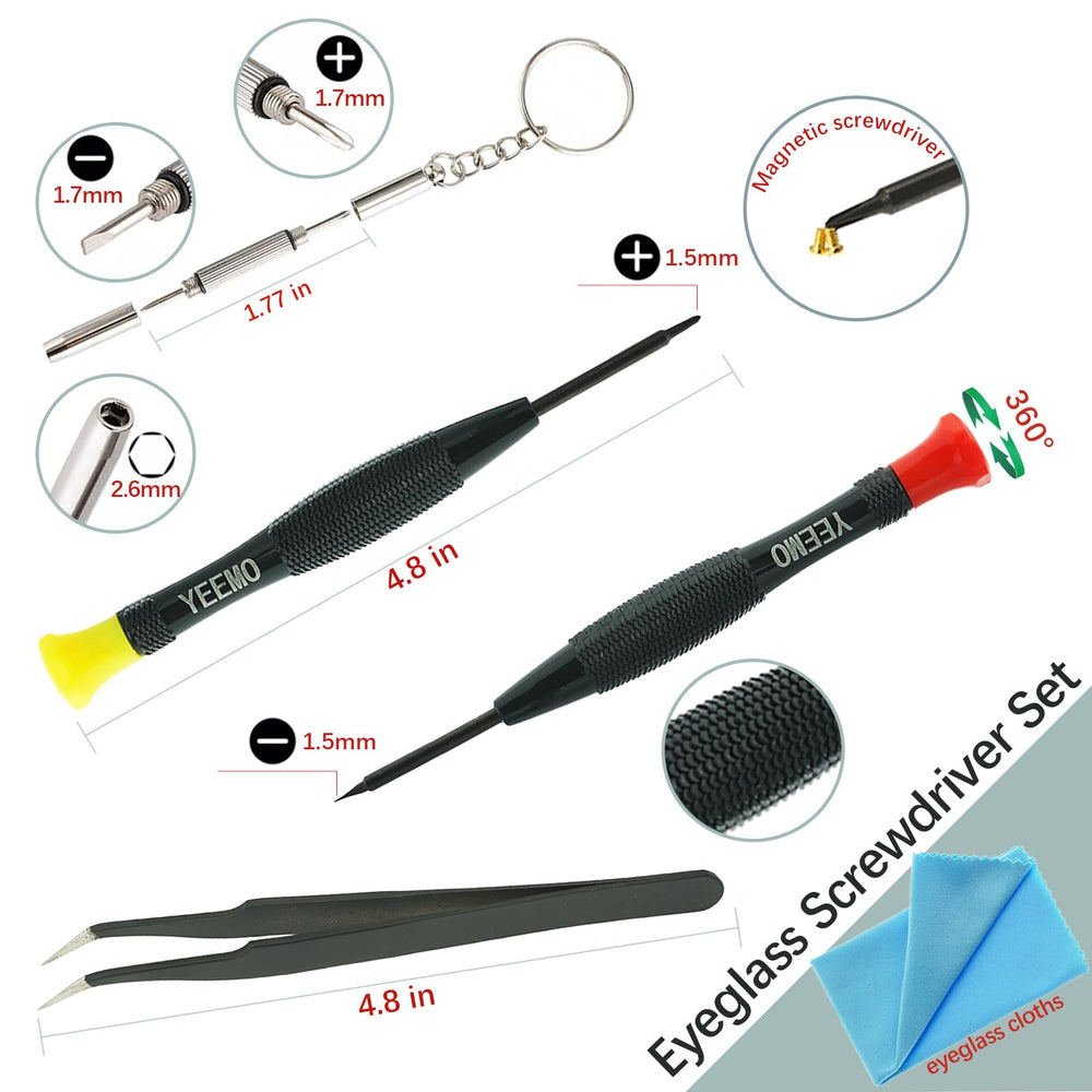 Three-in-one keychain screwdriver for glasses