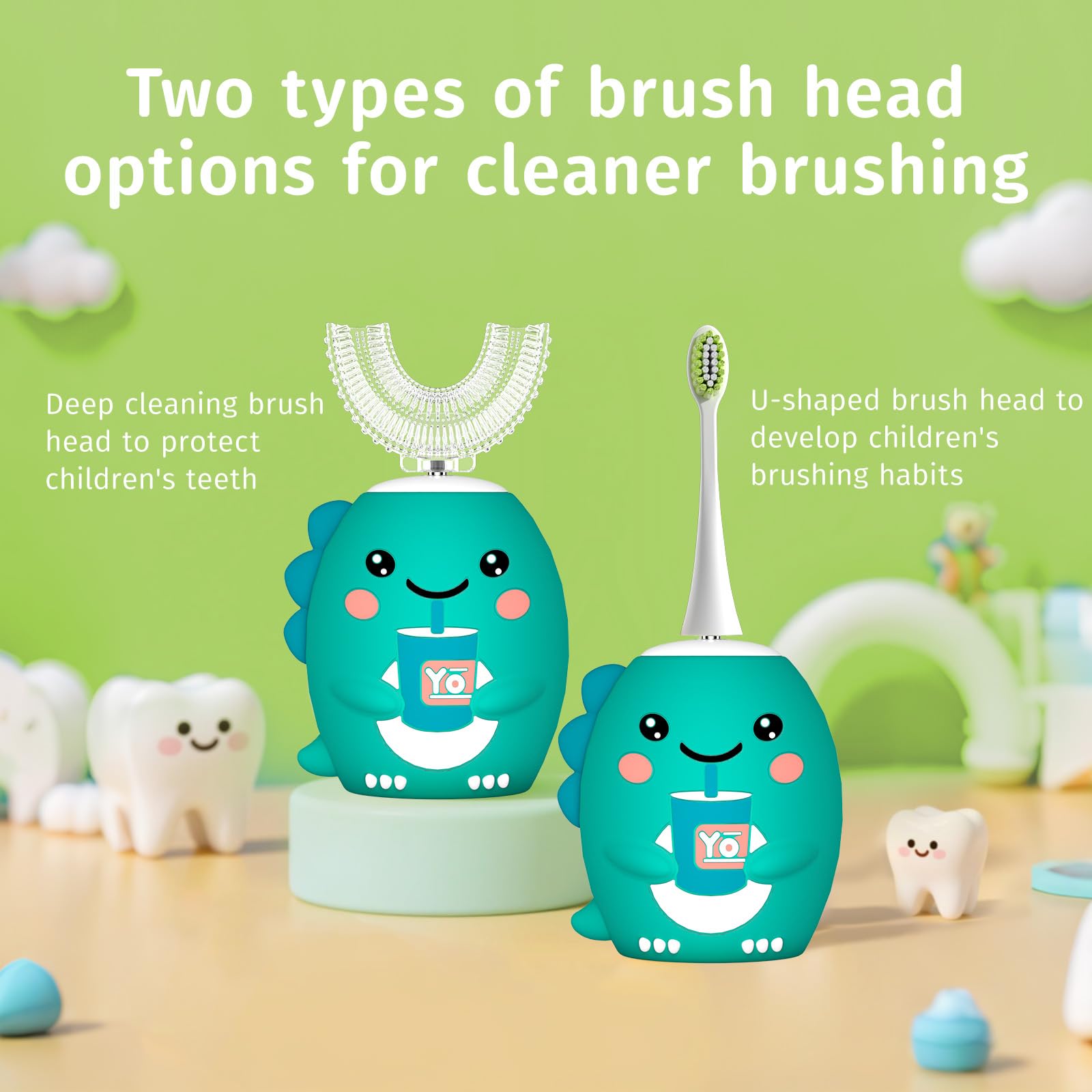Replacement soft bristle heads included for ongoing cleaning