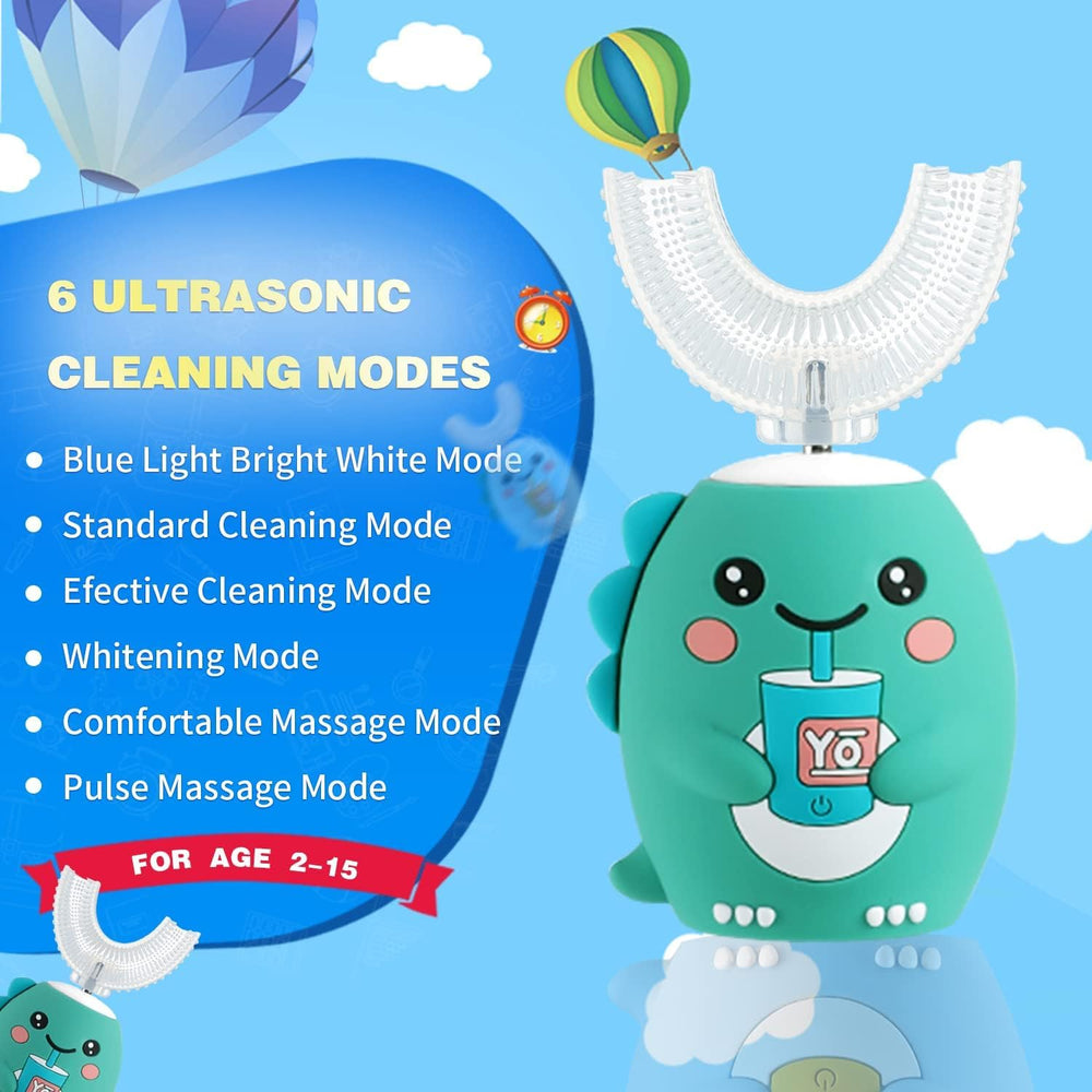 Device displaying six cleaning mode indicators