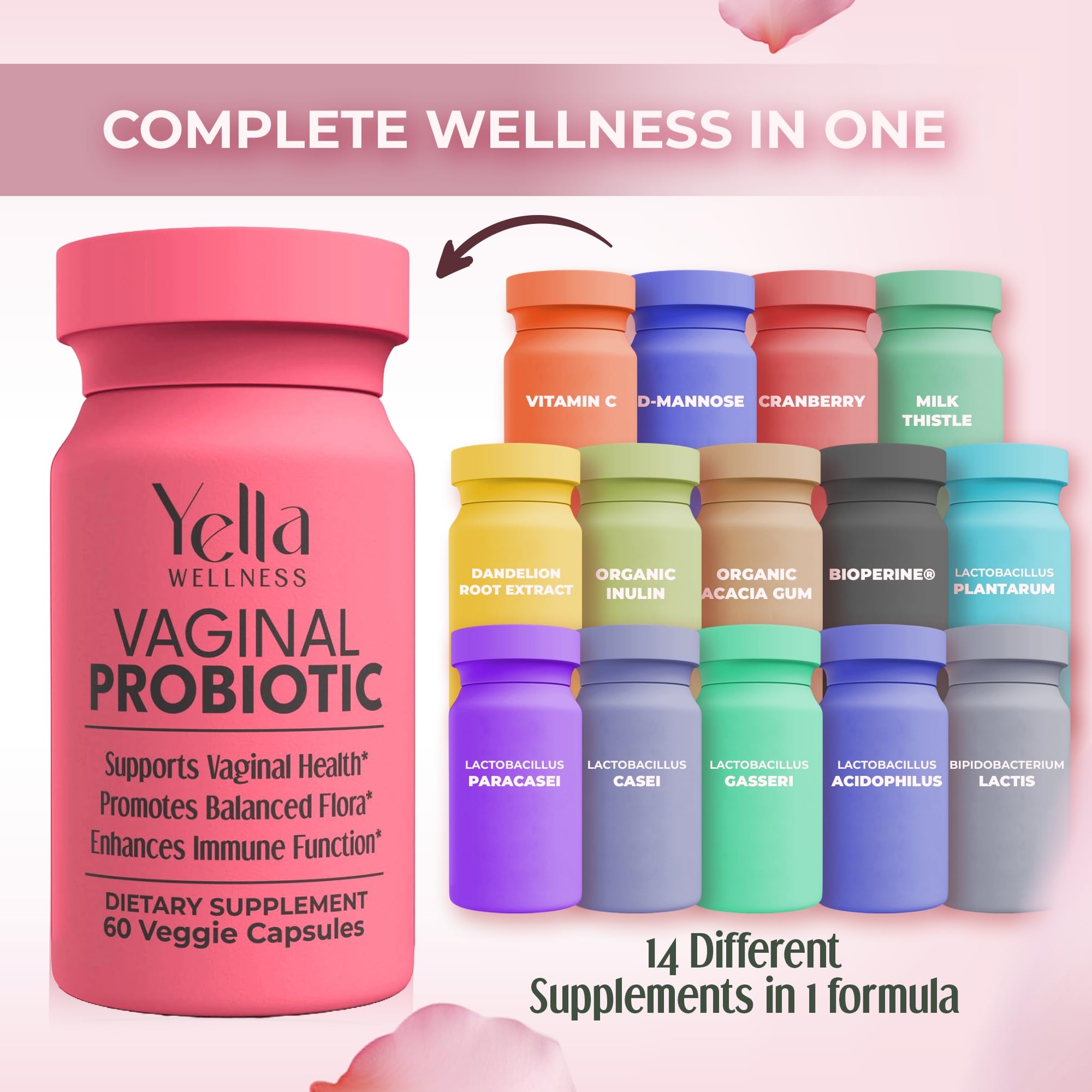 Vitamin C and Bioperine aiding absorption