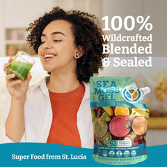 Wildcrafted seamoss gel harvested from protected waters