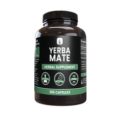 Bottle of Yerba Mate capsules with Pure Original Ingredients branding