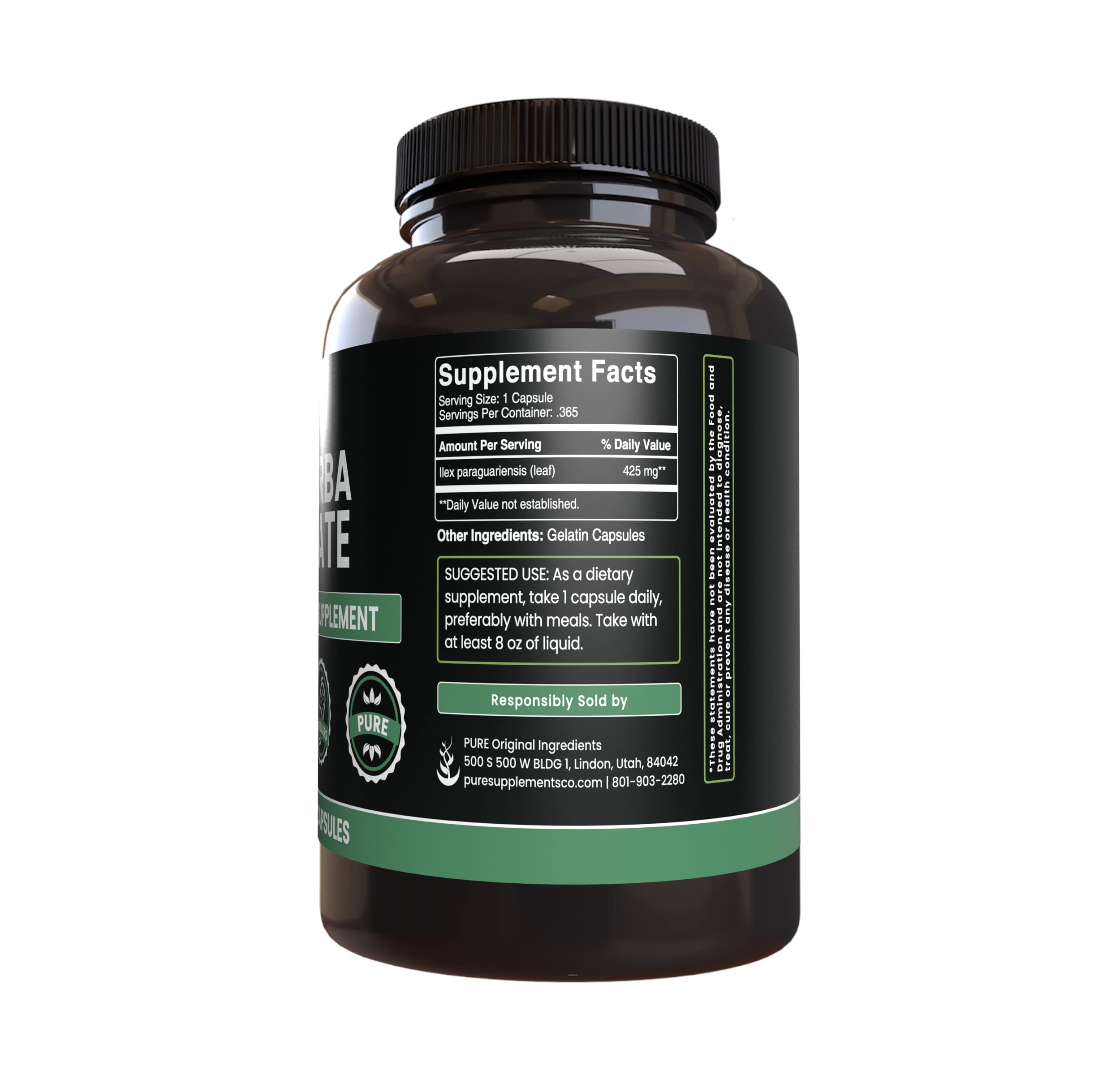 Product label highlighting no magnesium fillers and no rice fillers