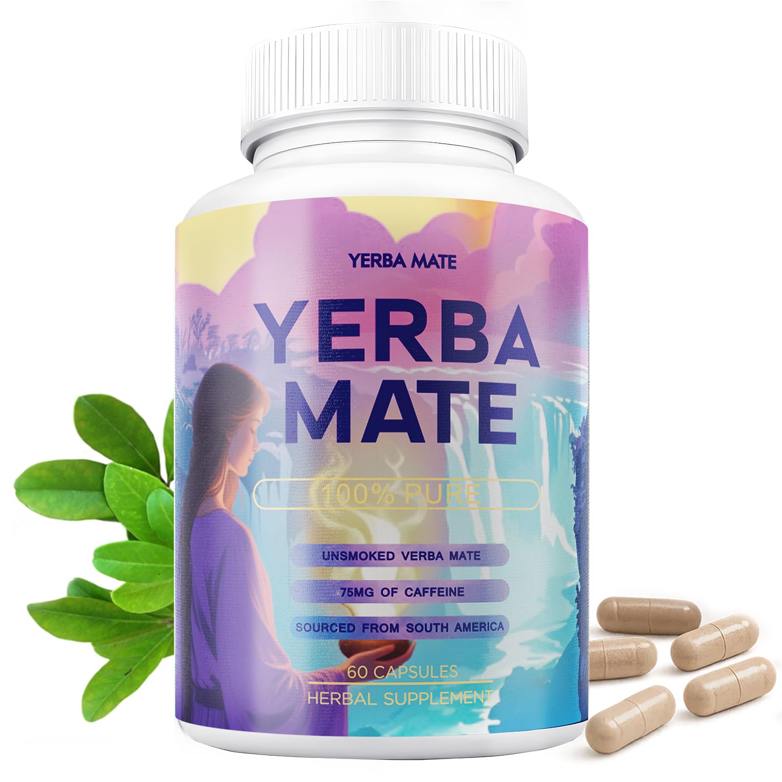 Yerba Mate Capsules 75mg packaging