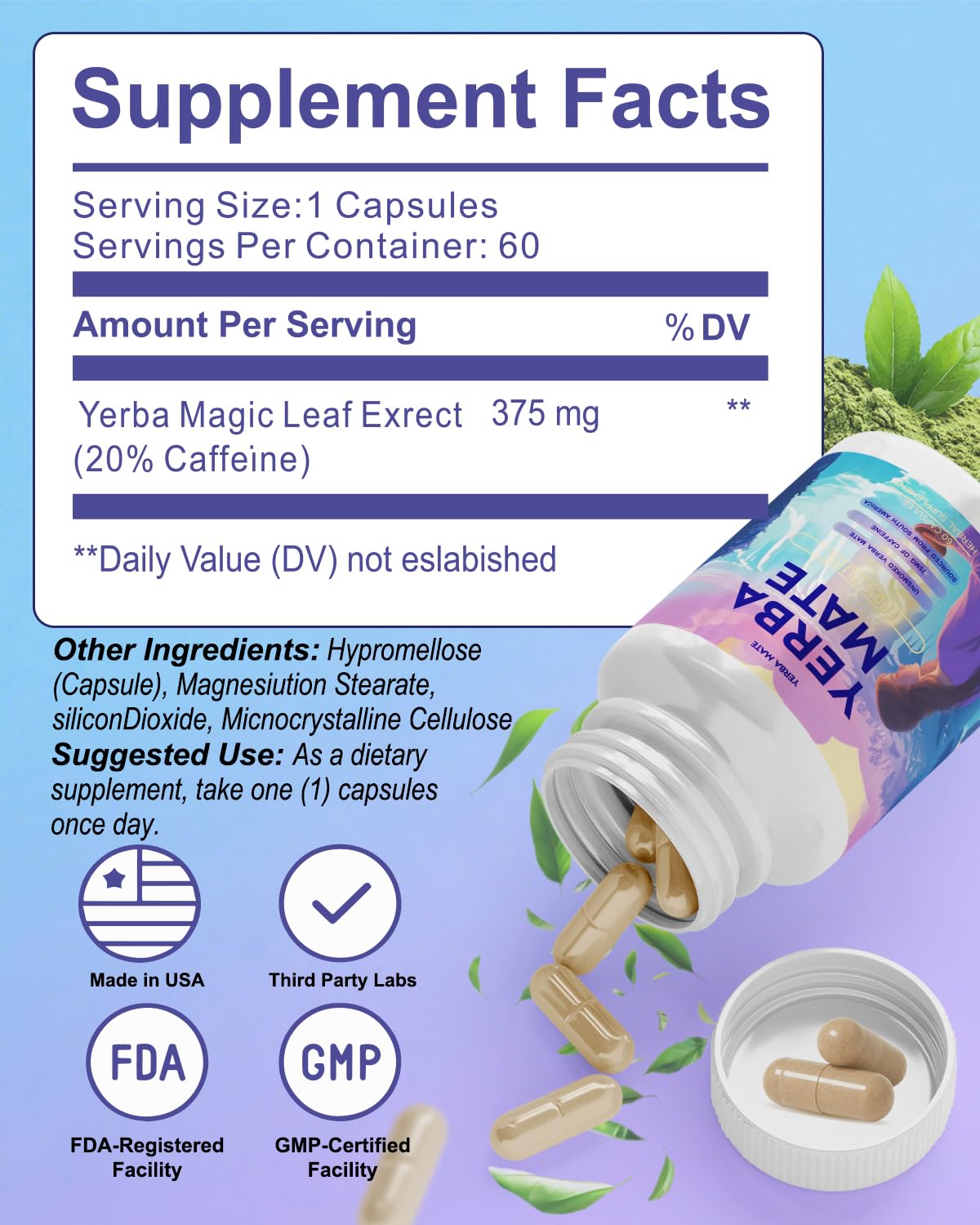 Energy boost from Yerba Mate Capsules
