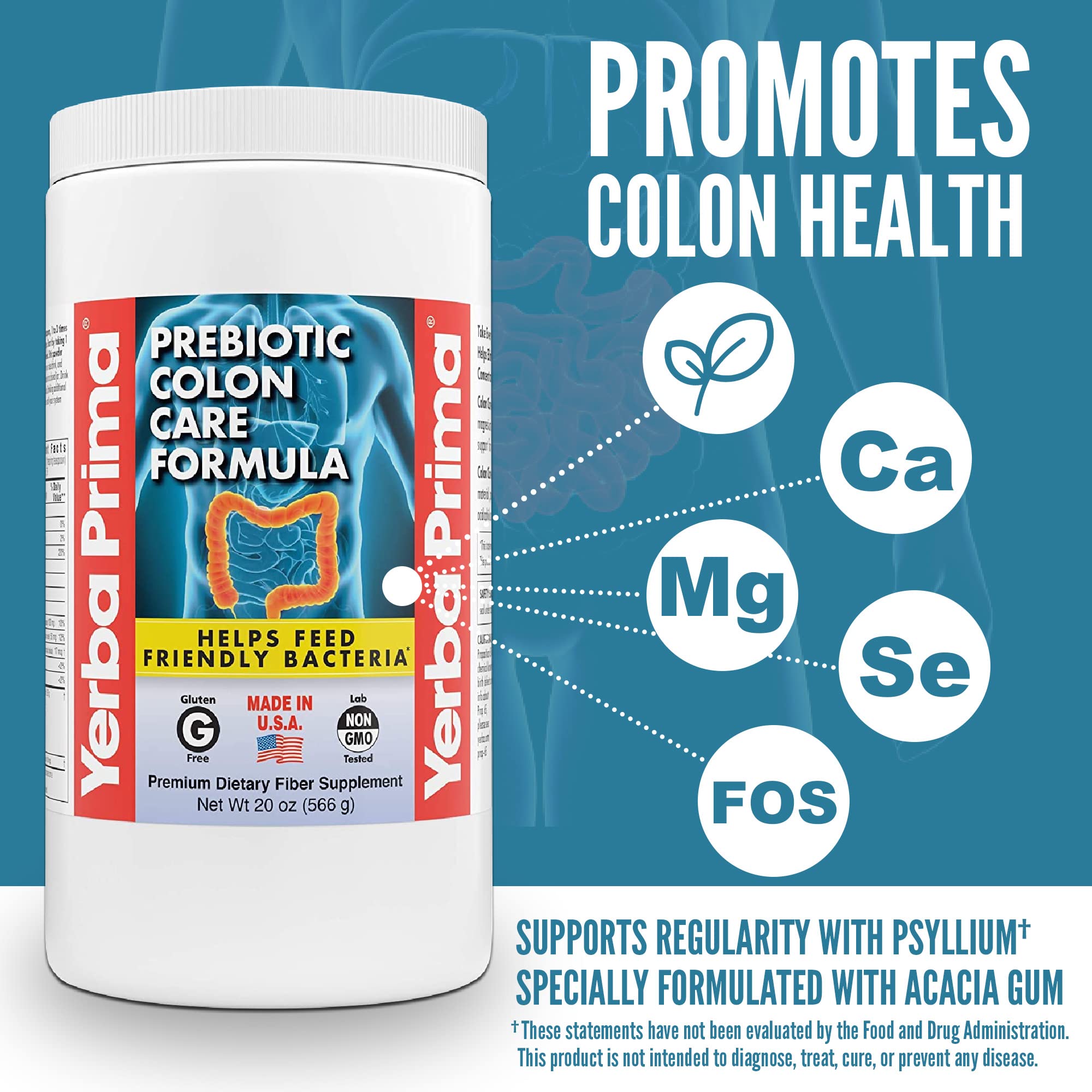 Acacia gum prebiotic for colon cleanse