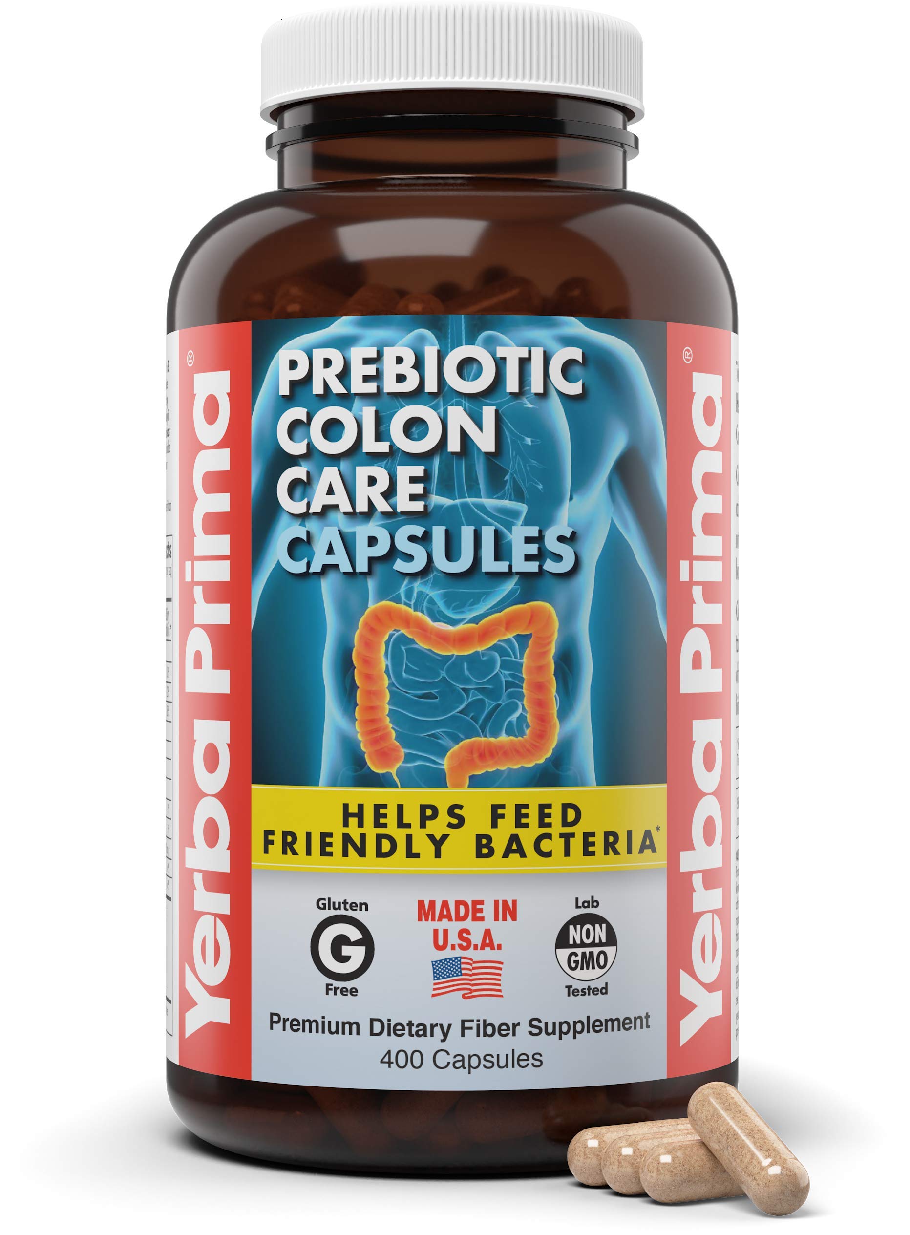 Yerba Prima Colon Care Capsules bottle with 400 count label