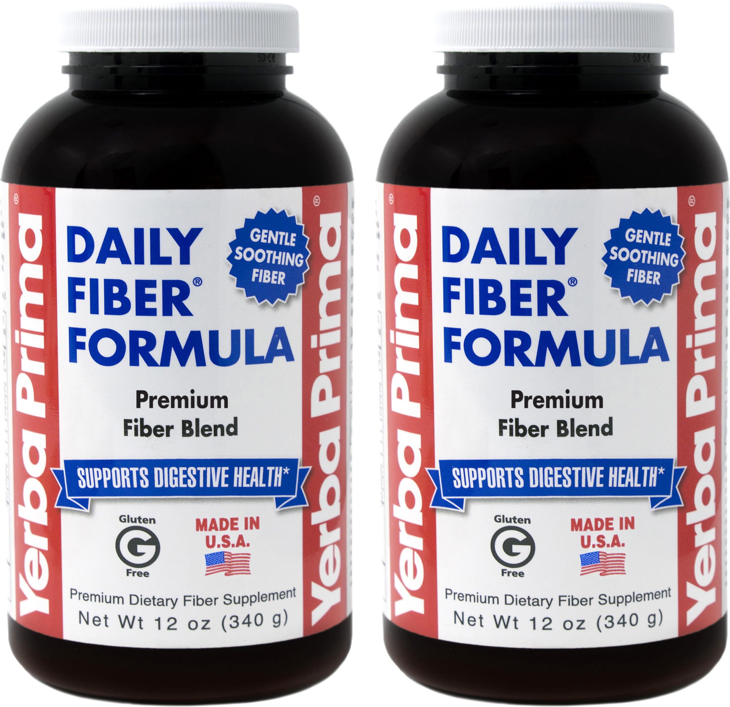 Hero image: Yerba Prima Daily Fiber Formula Powder 12 oz Pack of 2
