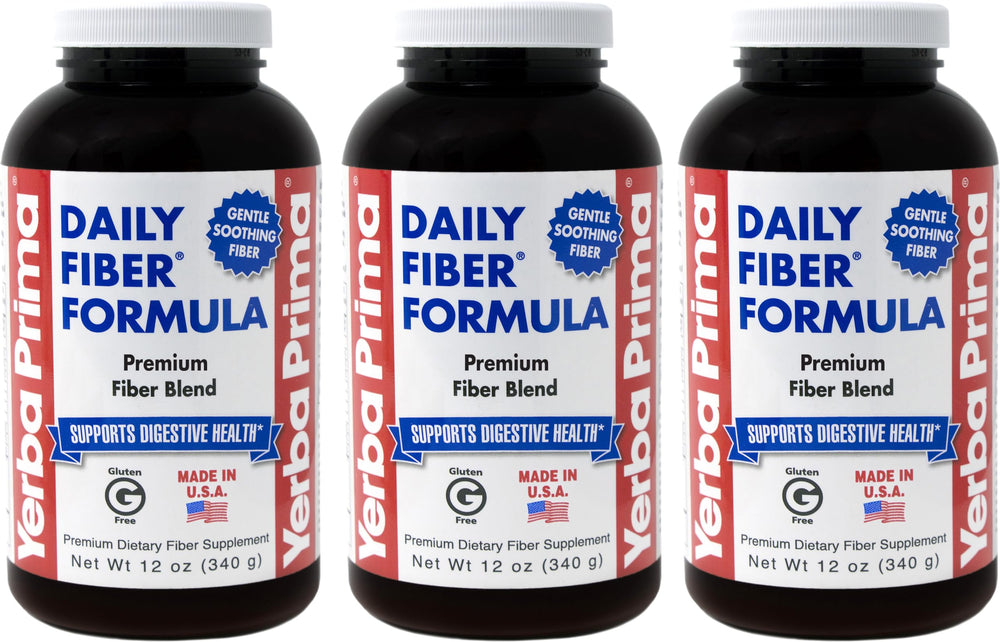 Yerba Prima Daily Fiber Formula Powder 12 oz Pack of 3 box front