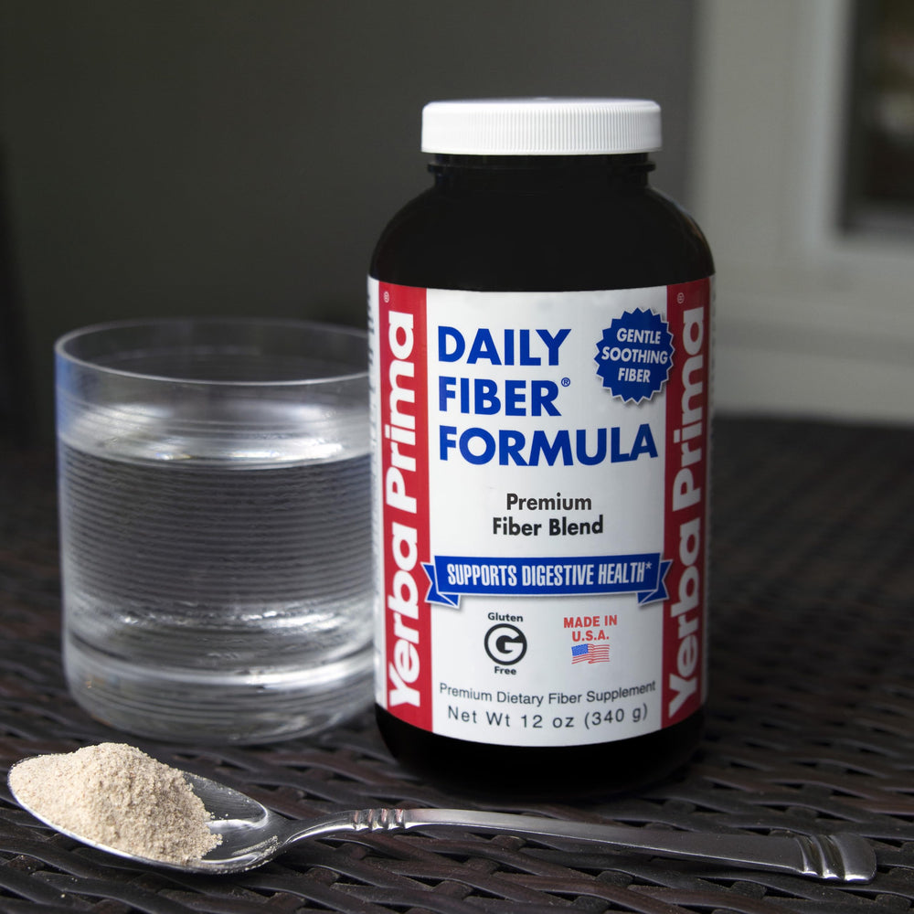 Ingredients and label of Yerba Prima Daily Fiber Formula Powder