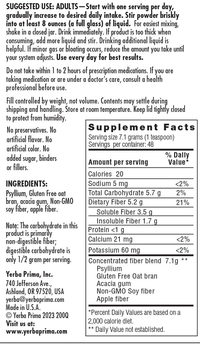 How to use Yerba Prima Daily Fiber Formula Powder