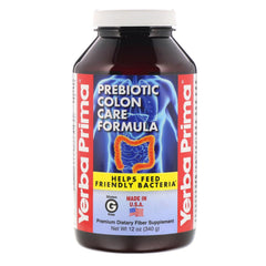Yerba Prima Prebiotic Colon Care Formula Powder 12 oz container, front view