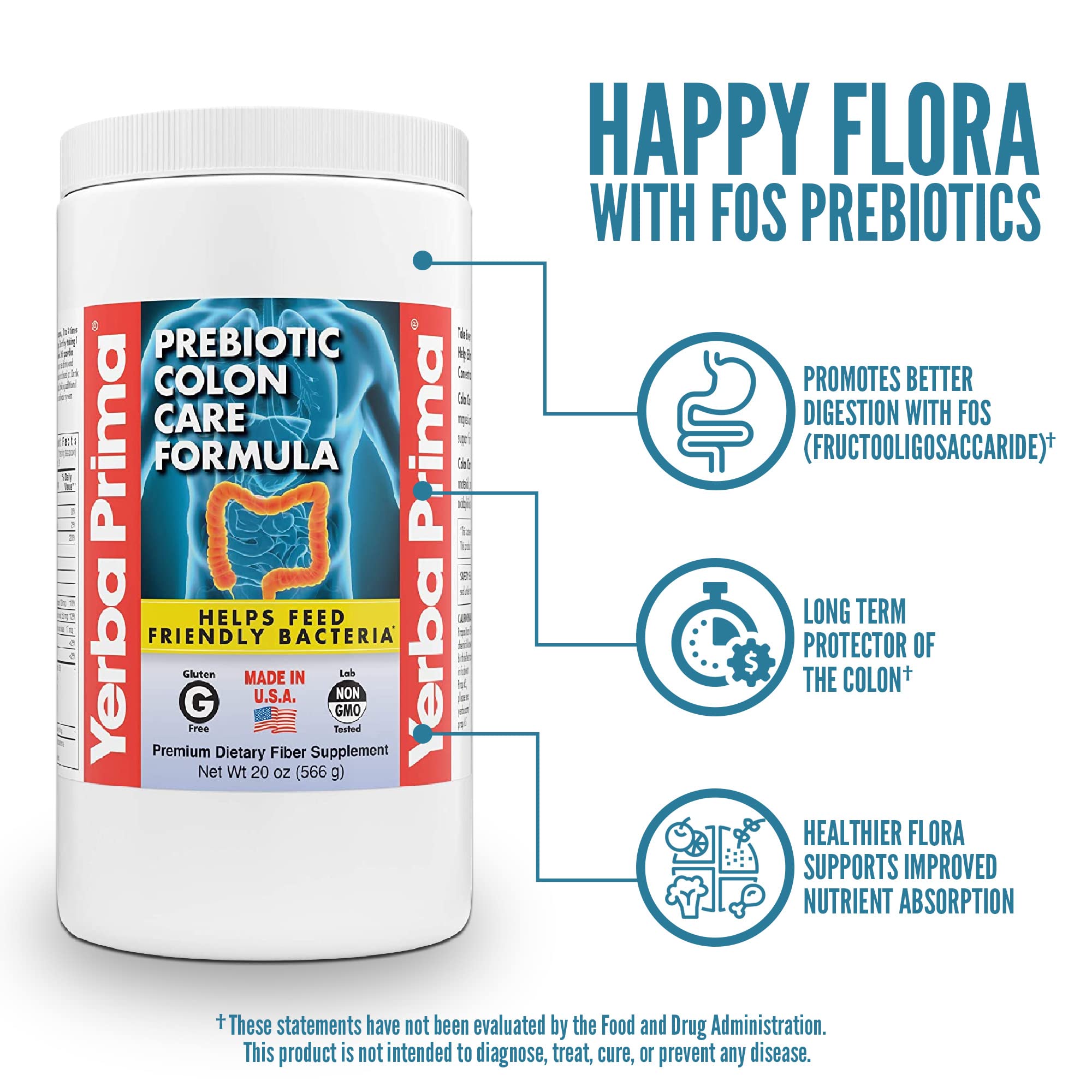 Psyllium husk with FOS prebiotic for colon health