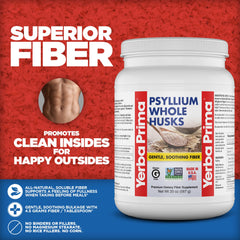 Gluten-free and Non-GMO labeling on Yerba Prima psyllium husk