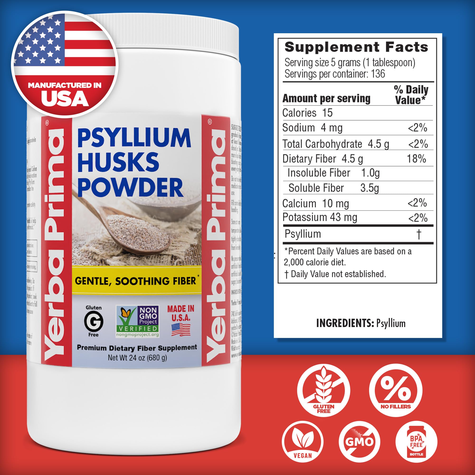 Psyllium powder used for baking and smoothies