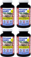 Front view of Yerba Prima Psyllium Husk Veg Caps bottle in a four-pack