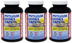 Yerba Prima Psyllium Husks Caps front view pack of 3