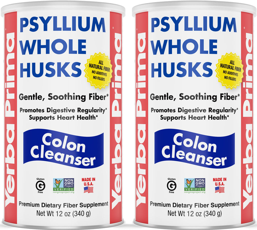 Yerba Prima Psyllium Whole Husks 12oz 2-pack – front label