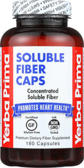 Yerba Prima Soluble Fiber Capsules bottle – 180-count