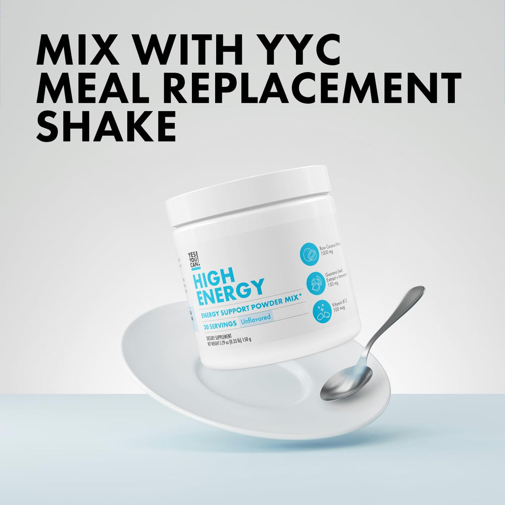 Yes You Can! Shake Booster mixed into a glass of shake