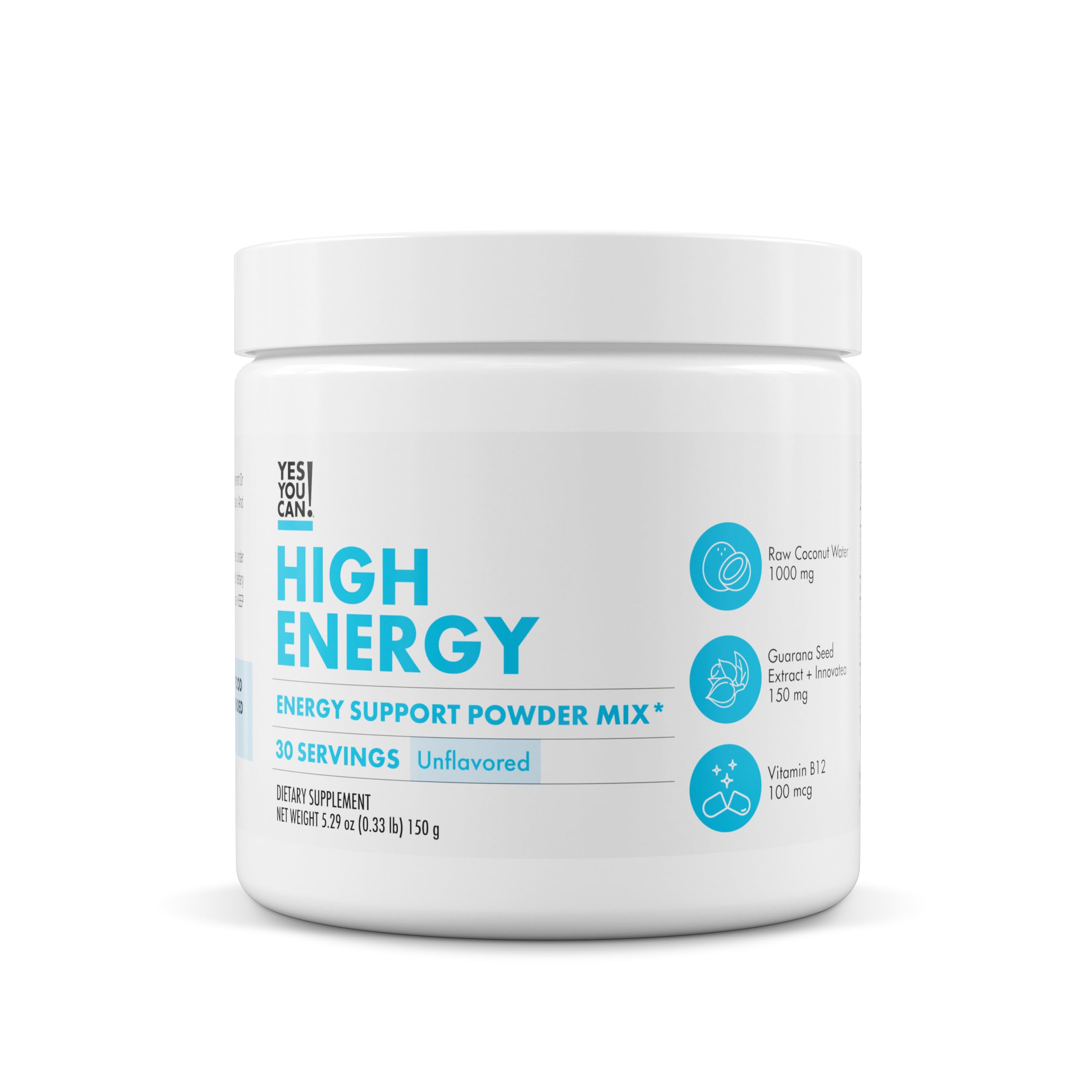 Yes You Can! Shake Booster bottle front, showcasing premium energy mix for daytime workouts.