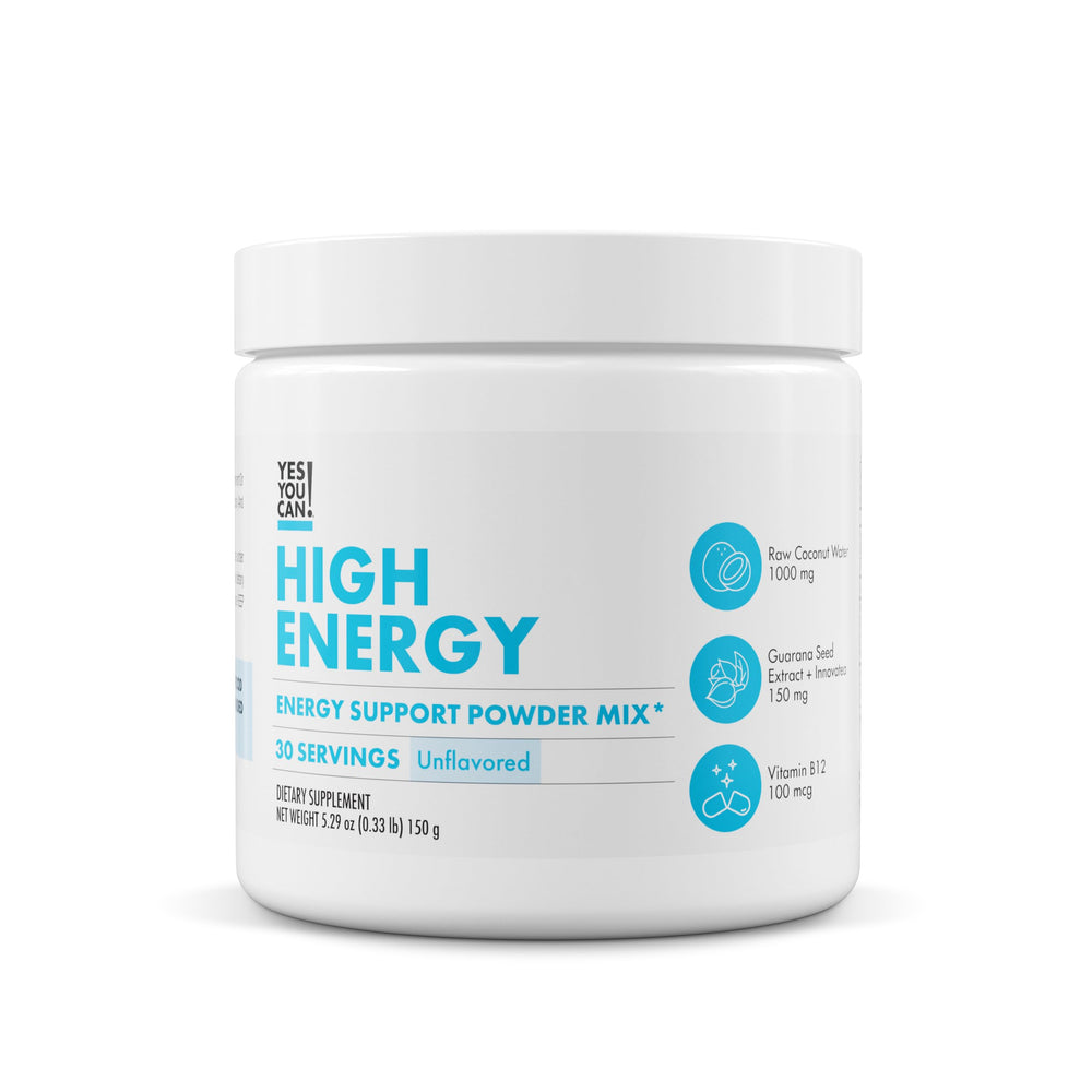 Yes You Can! Shake Booster bottle front, showcasing premium energy mix for daytime workouts.