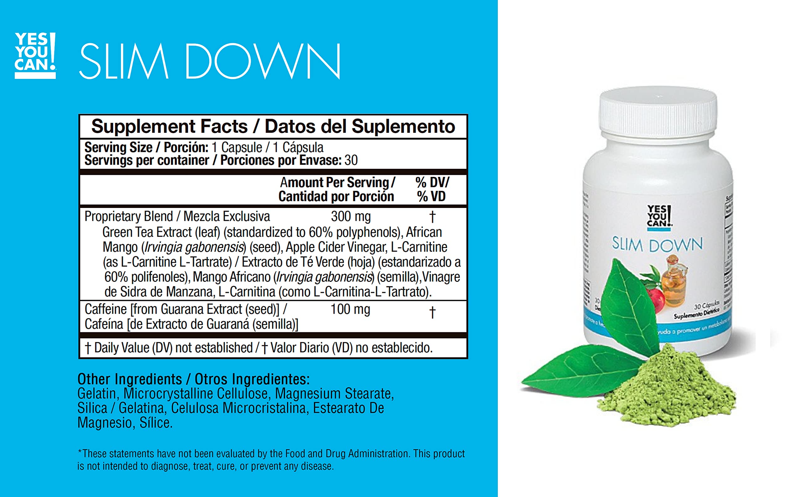 Slim Down supplement bottle from Yes You Can! Transform Kit