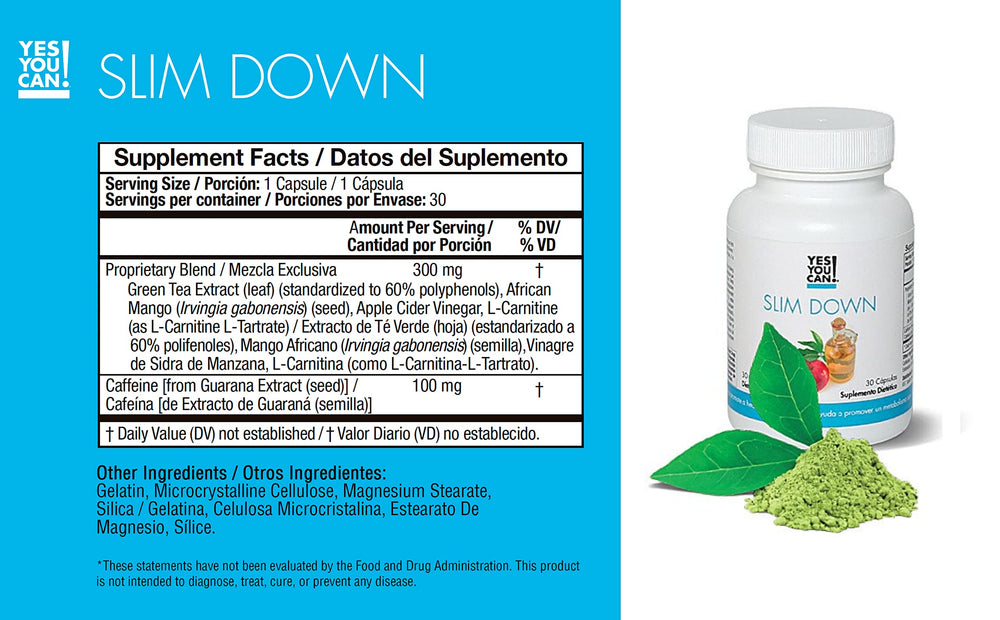 Slim Down supplement bottle from Yes You Can! Transform Kit