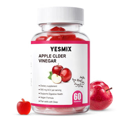 Front view of YESMIX Apple Cider Vinegar Gummies bottle (60 count)