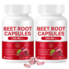 YHFGTTIO Organic Beet Root Capsules bottle front for convenient daily circulation support.