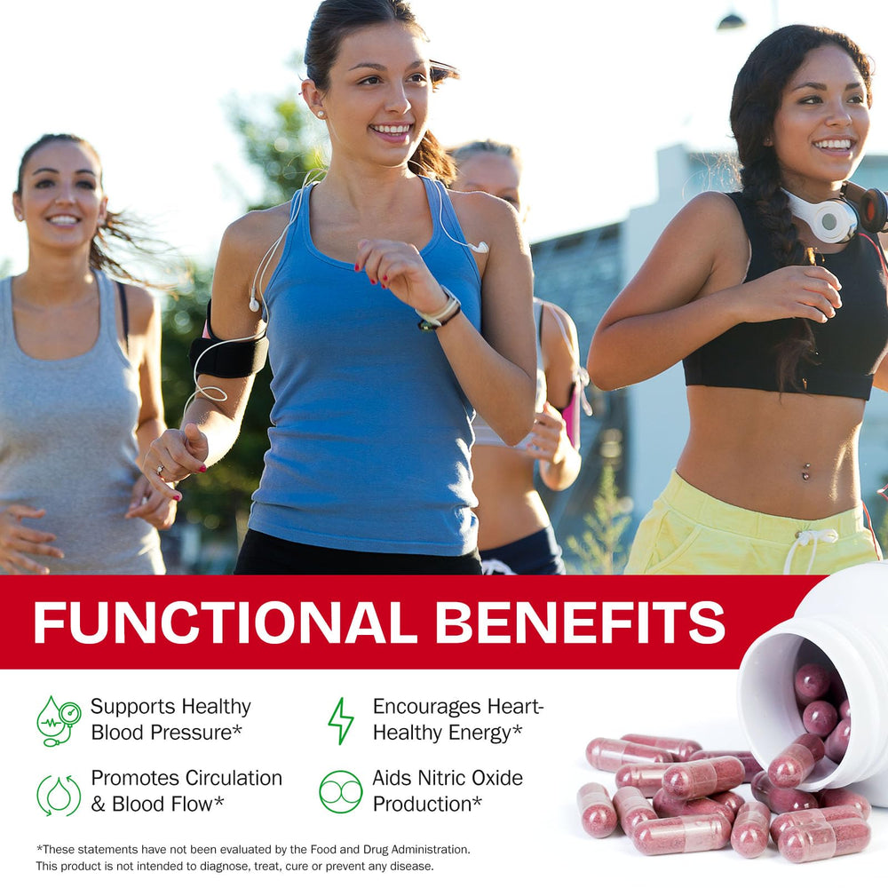 YHFGTTIO Organic Beet Root Capsules close-up highlights plant-based, additive-free formula.
