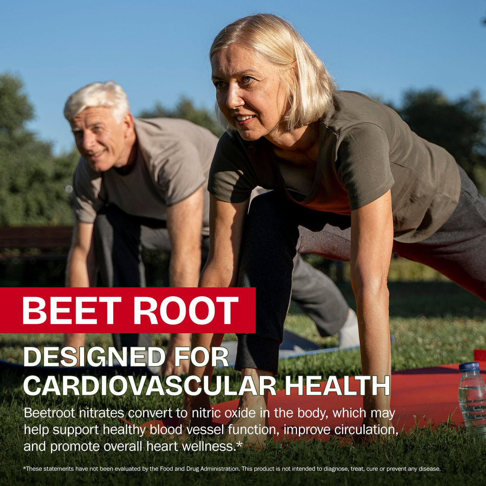 YHFGTTIO Organic Beet Root Capsules vegan-friendly and gluten-free icons highlight dietary compatibility.