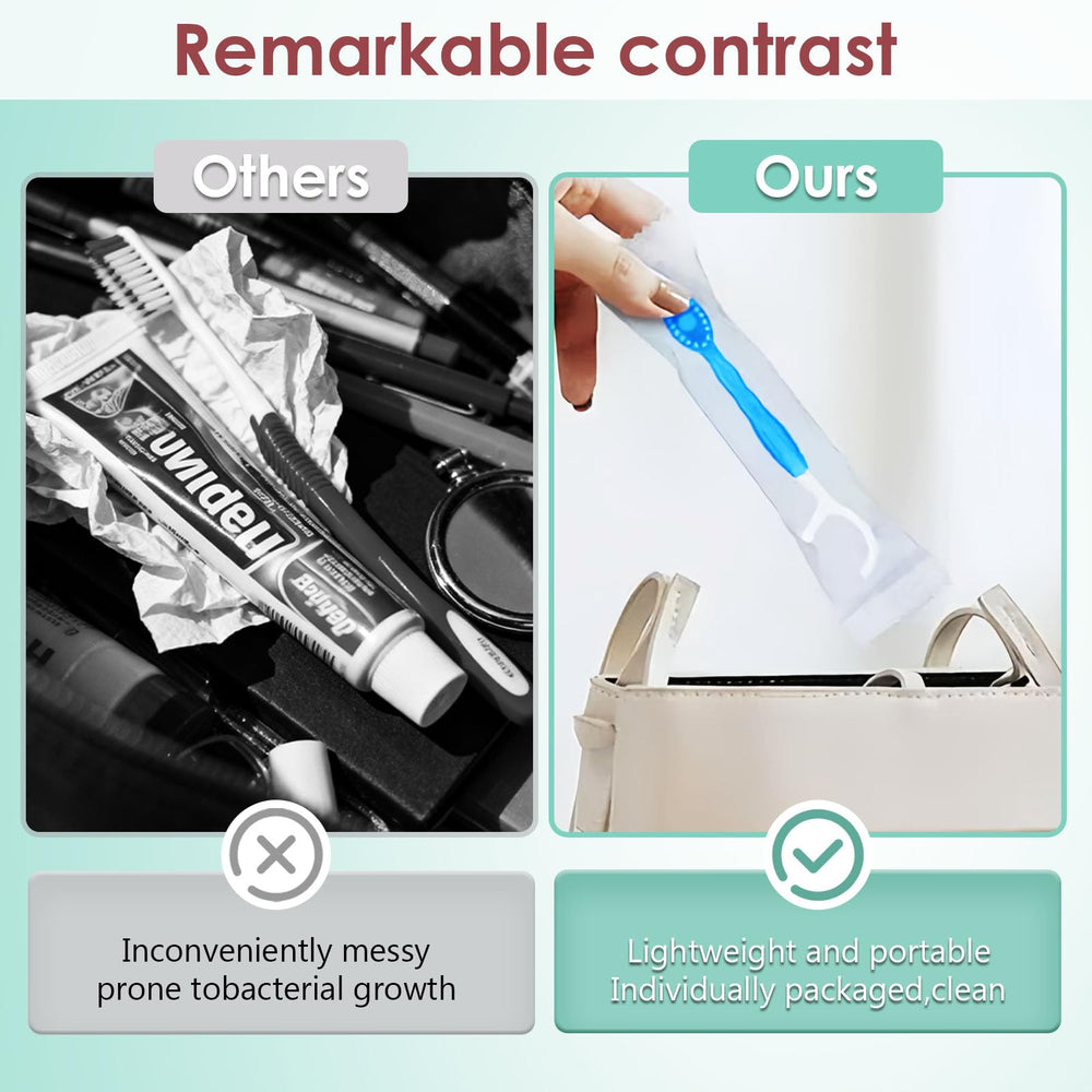 Compact travel-ready packaging fits in a small bag