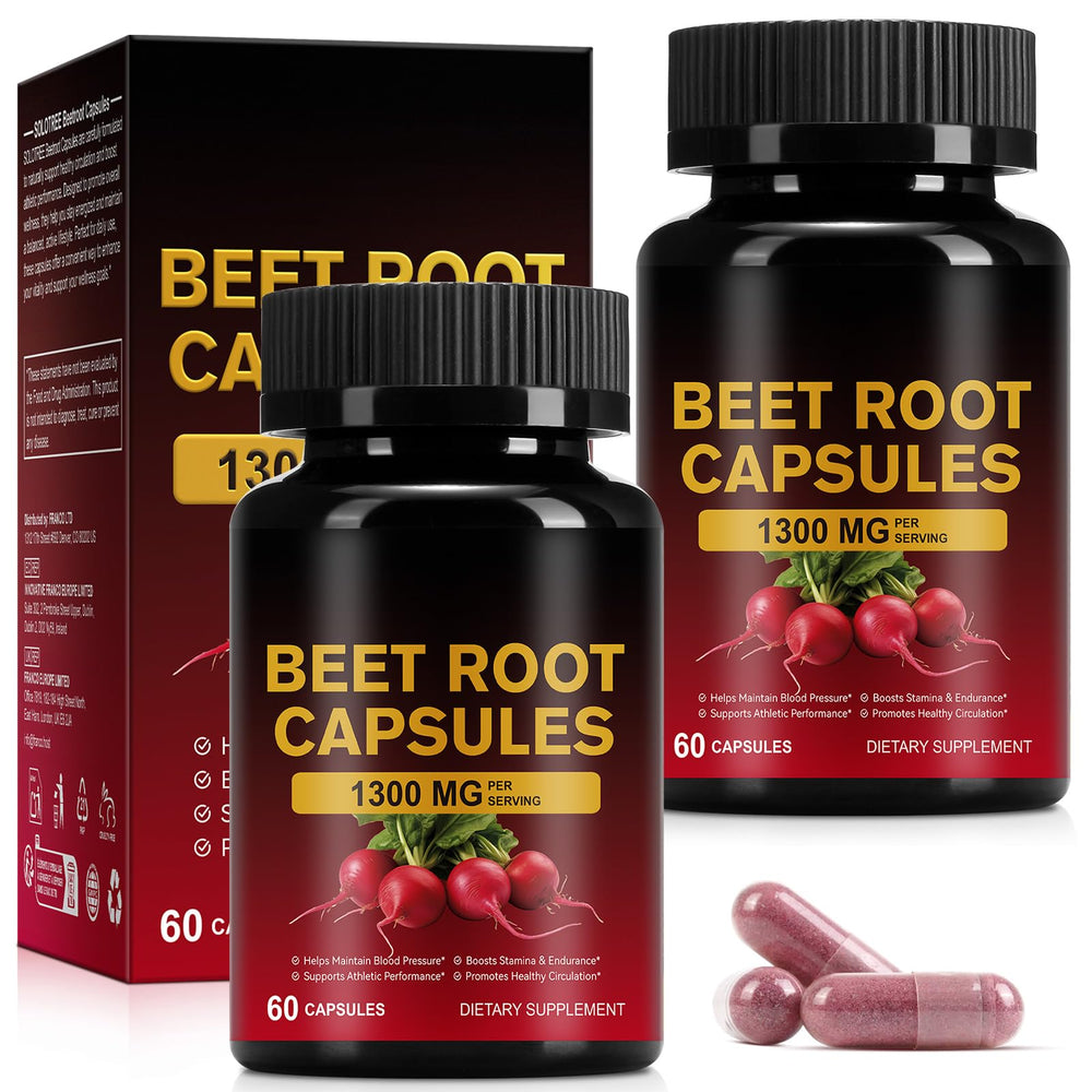 YIEEGCM Beet Root Capsules bottle front view for daily energy support.