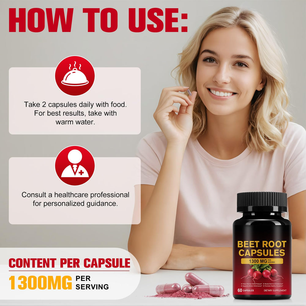 YIEEGCM Beet Root Capsules label showcases vegan, non-GMO formulation