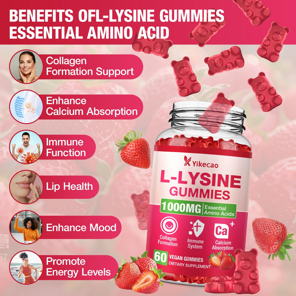 Gummies shown next to bottle for scale