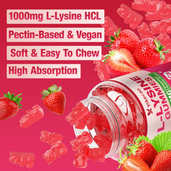 Nutrition label highlighting 1000mg L-Lysine per serving