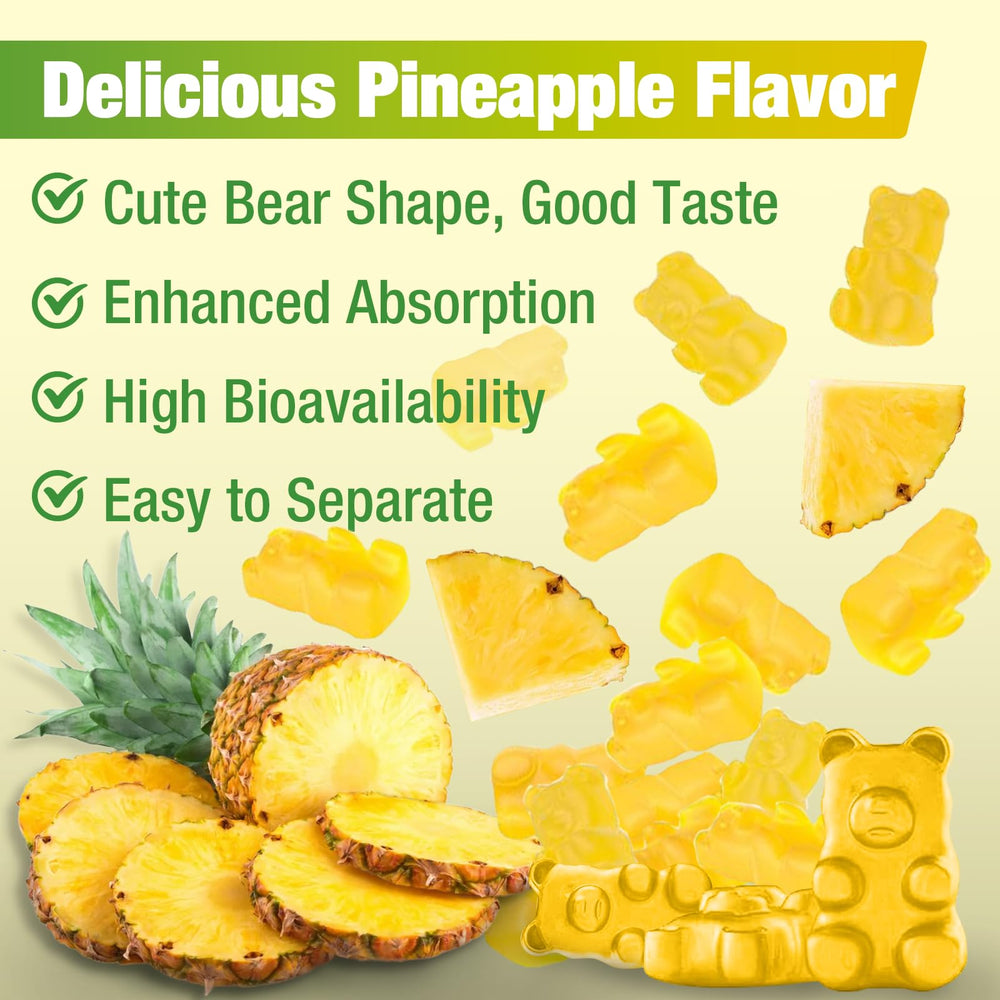 Gummies arranged to highlight vegan, sugar-free formula