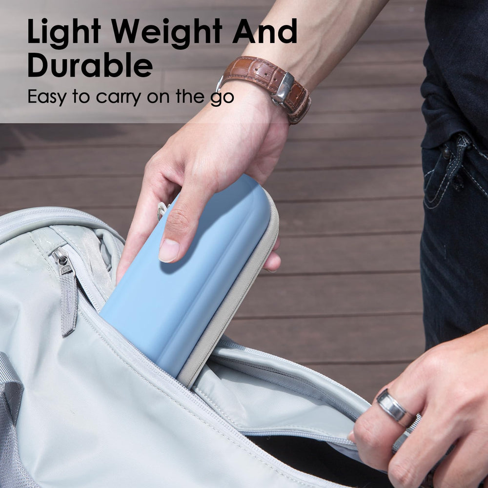 Compact toothbrush case in a backpack for travel