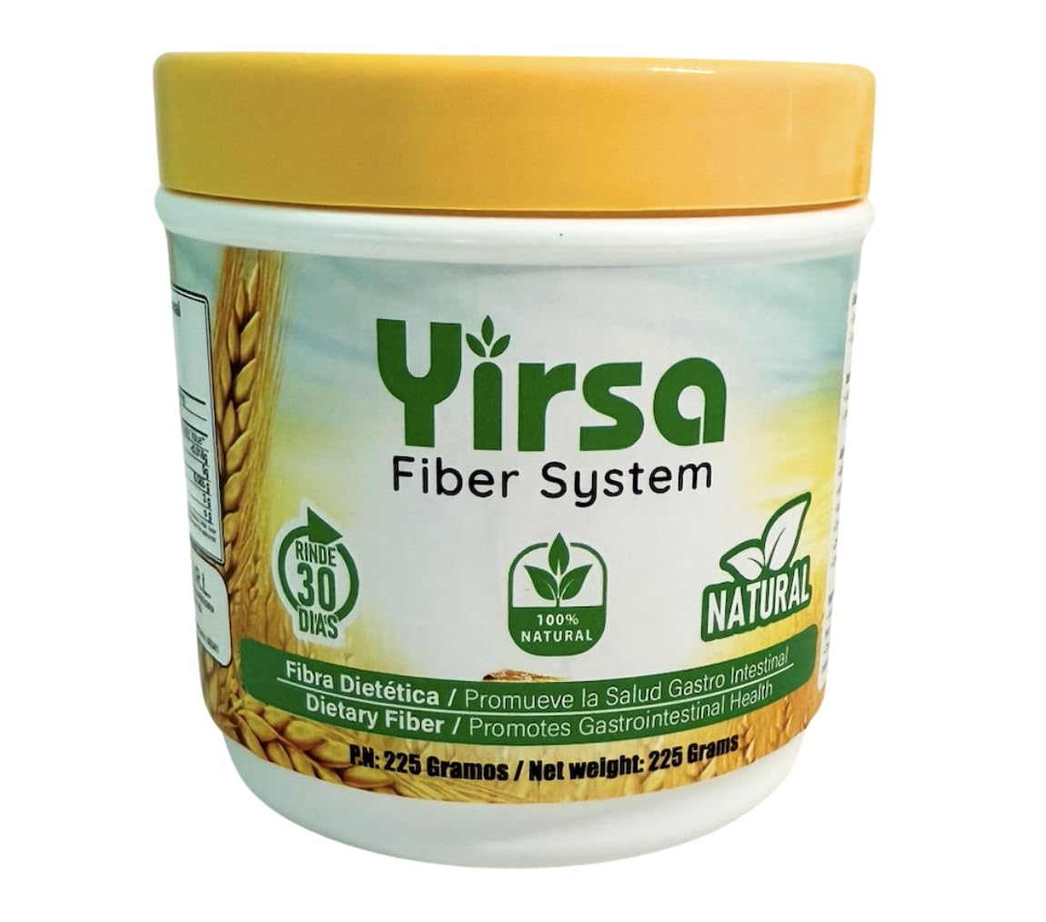 Close-up of measuring spoon with Yirsa Fiber System Natural powder