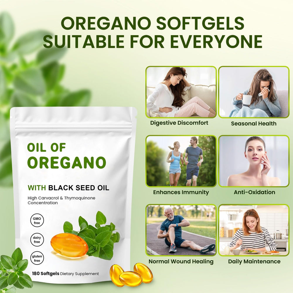 Gluten-free packaging for Oregano oil softgels