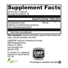 Shoden 35% withanolide glycosides Ashwagandha capsules label close-up