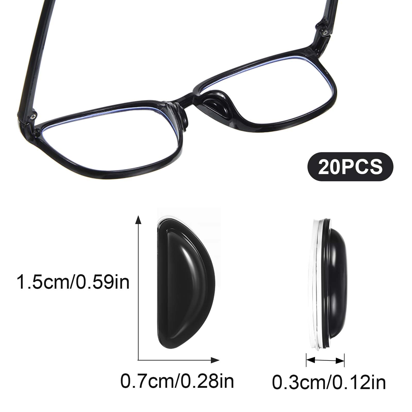 Silicone nose pads for plastic frames, black close-up