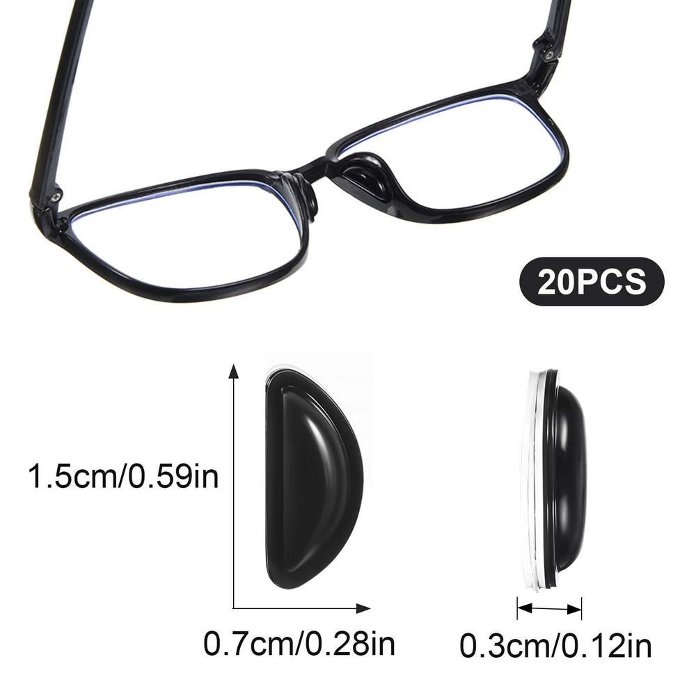 Silicone nose pads for plastic frames, black close-up